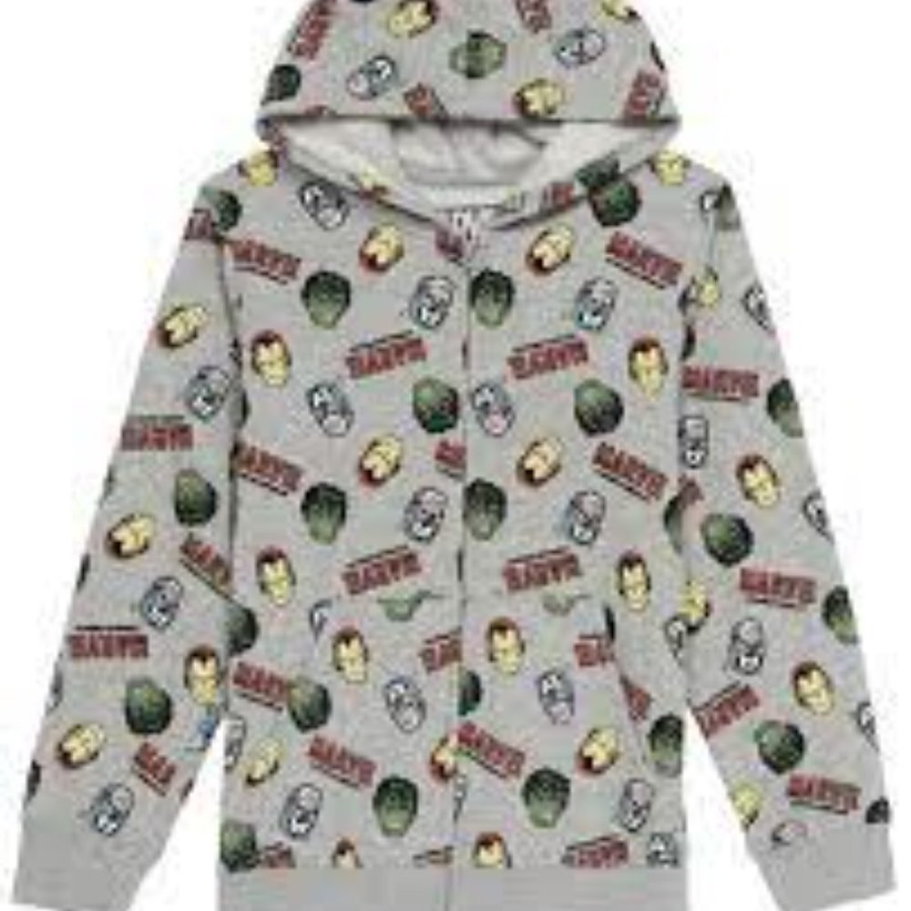 Marvel Comics HULK! CAPTAIN AMERICA! IRON MAN! Hero Toss Fleece Hoodie NWT - Picture 9 of 10